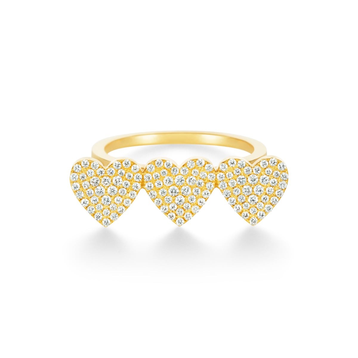 heart pavé trio 戒指