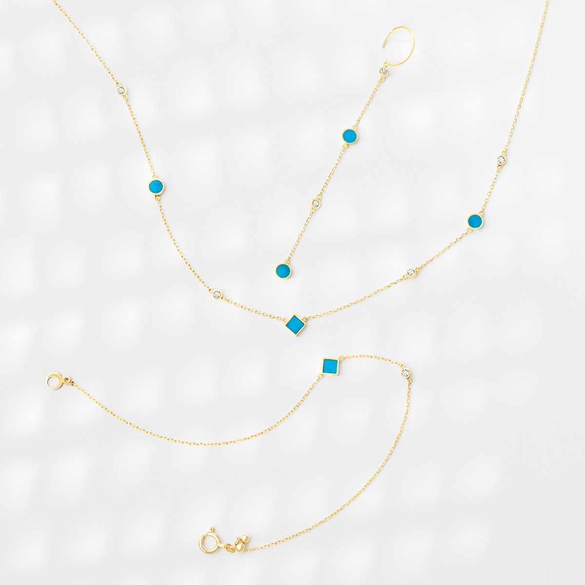 nudity grand turquoise 长款耳环