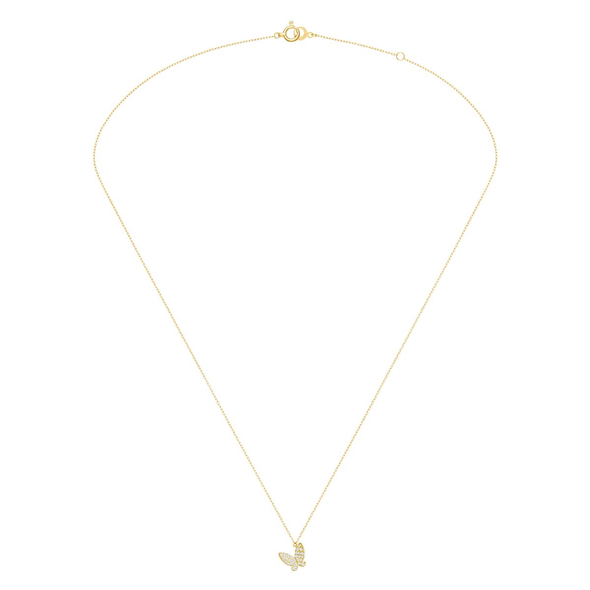 papillon brillant pavé 项链