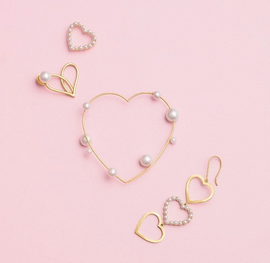 perle heart 耳环