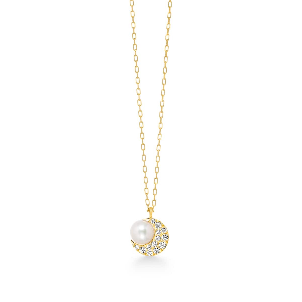 crescent pearl pavé 项链