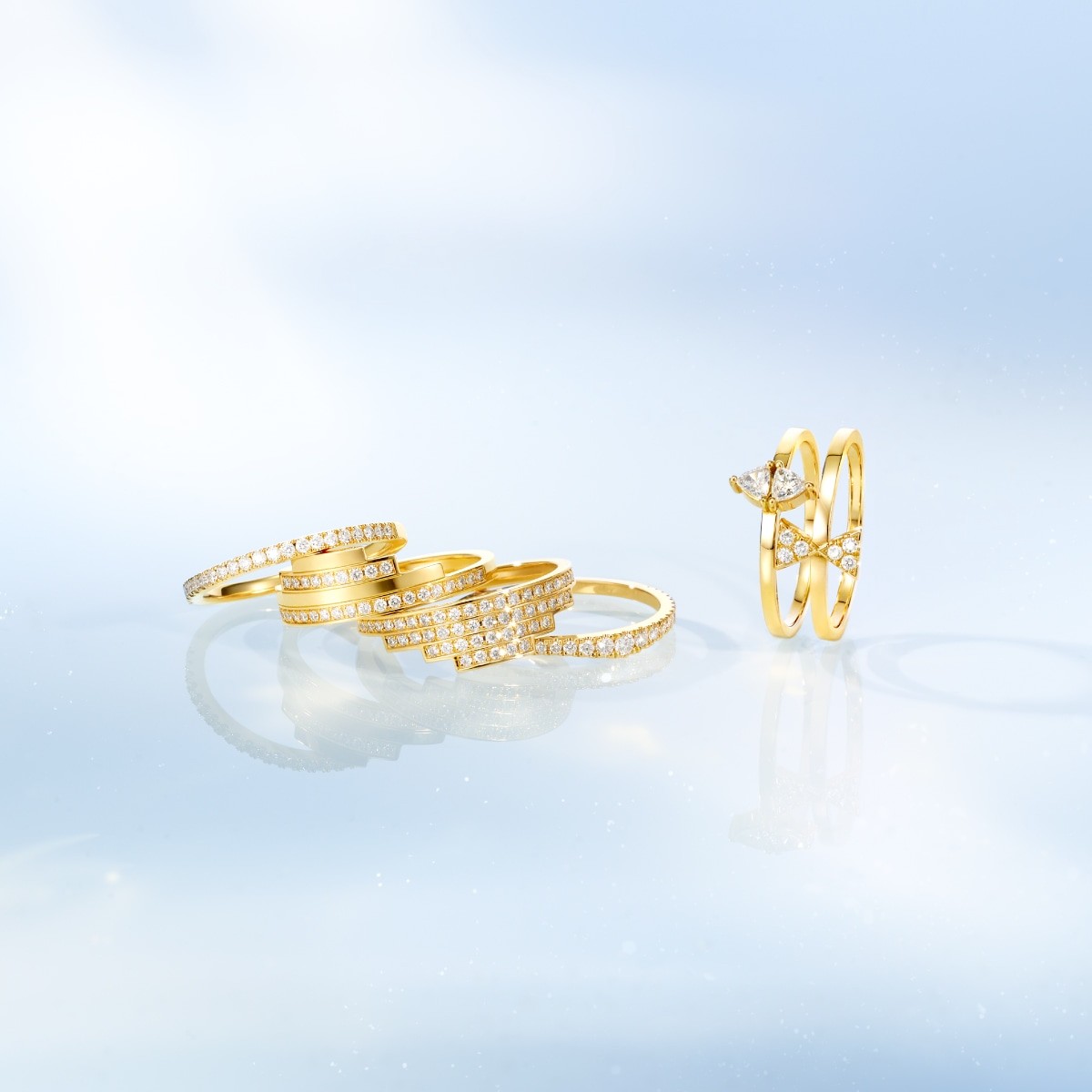 chandelier layered diamond 戒指
