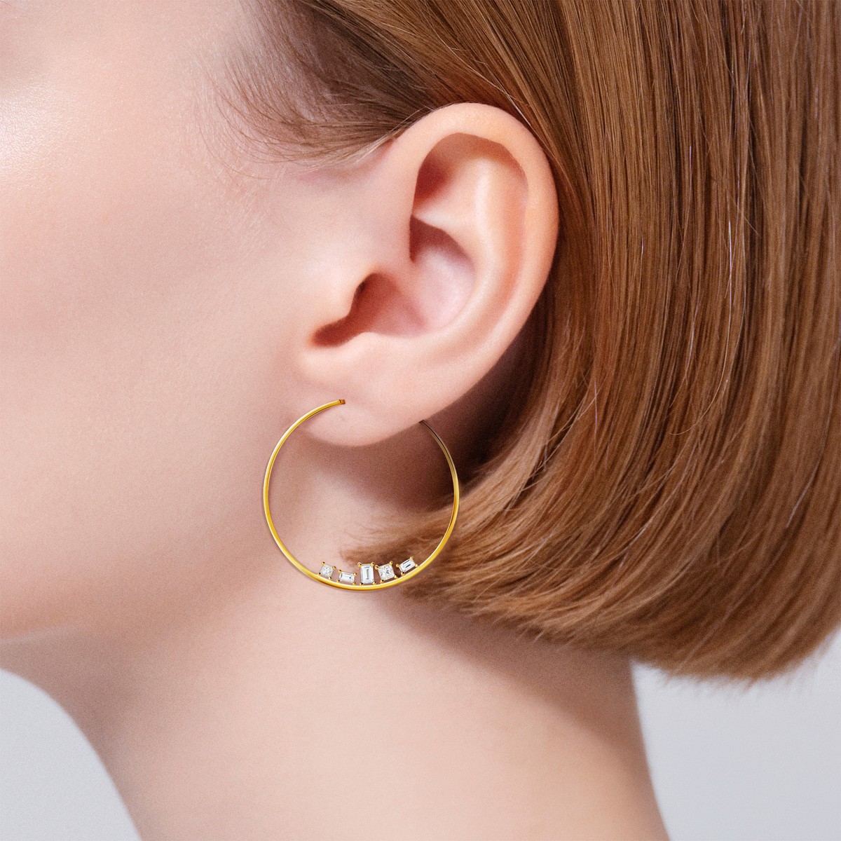 mosaic hoop asymmetry 耳环
