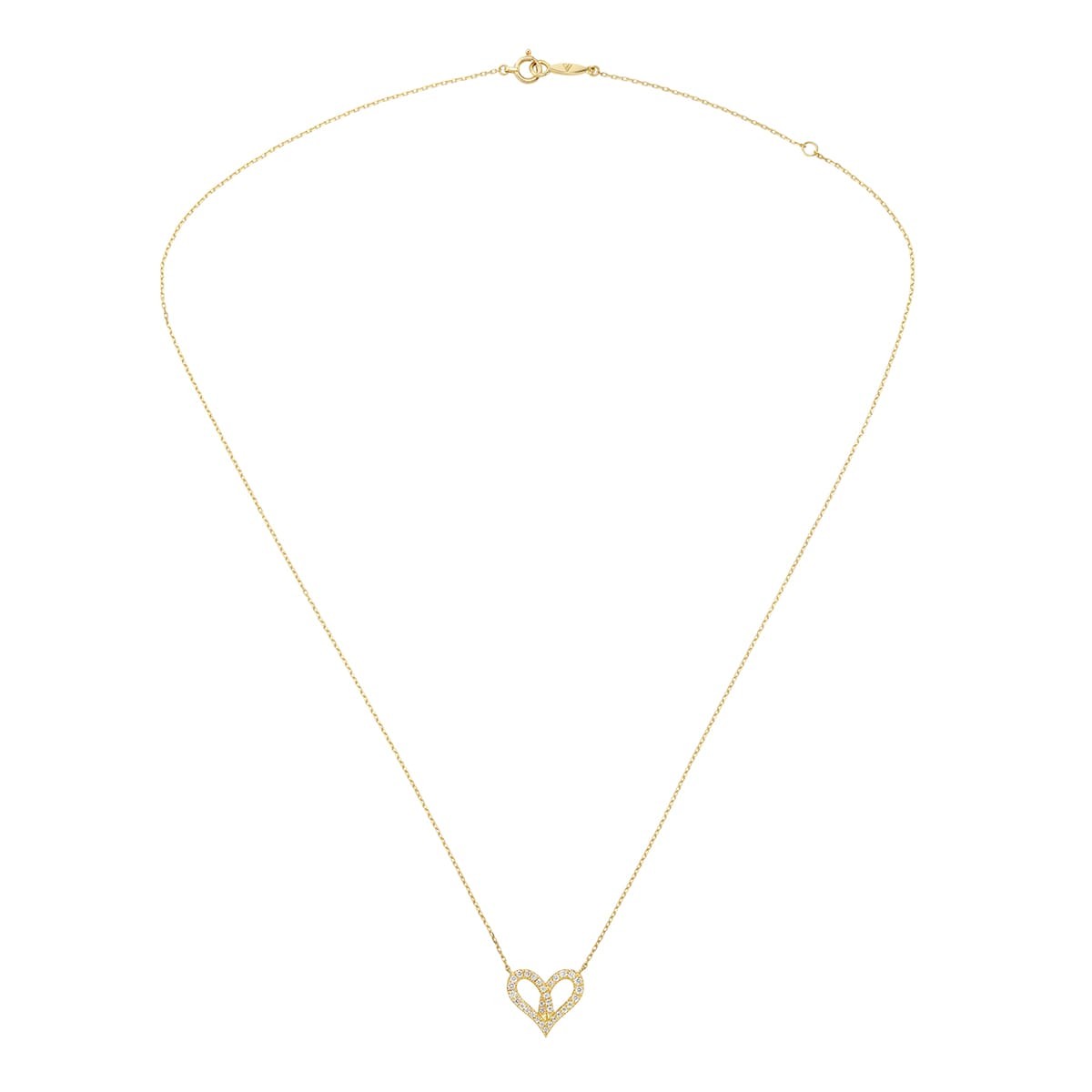 fil rouge heart midi 项链(全密镶)