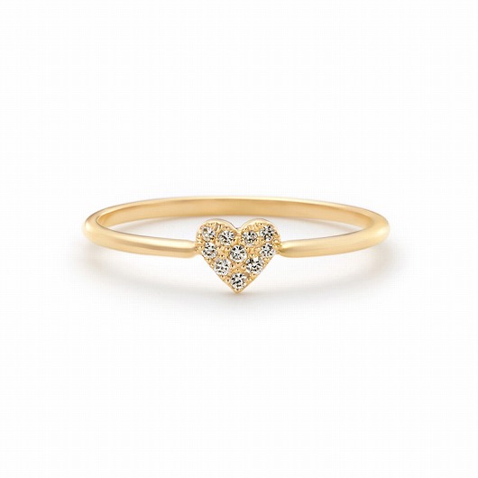 heart pavé pinKy 戒指